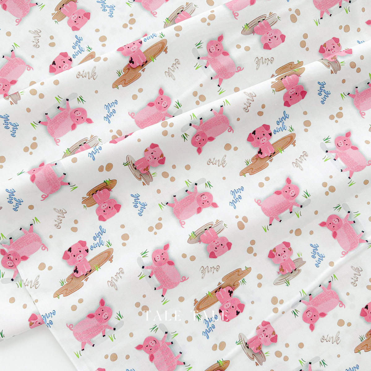 美國品牌棉布-玩泥巴粉紅小豬(0625快閃-29)-14379-09-6