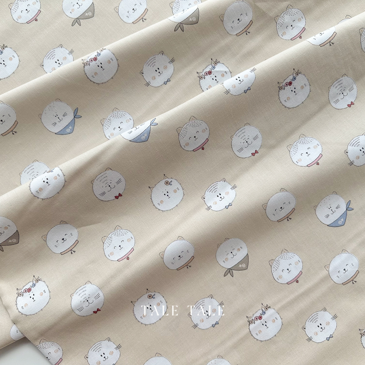 美國品牌棉布-日系小貓頭貼-駝-Y4568-11-6