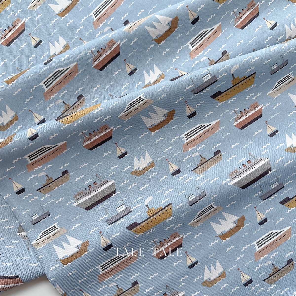 美國品牌棉布-大船入港-藍-STELLA-DLT3304-DUSK-1