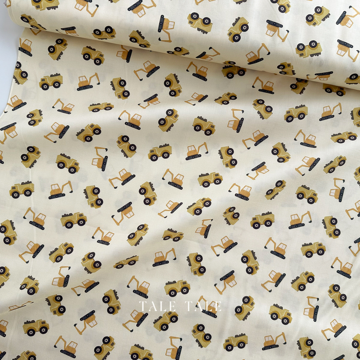 美國品牌棉布-小小挖土機-黃-STELLA-DLT3301-AURORA-6