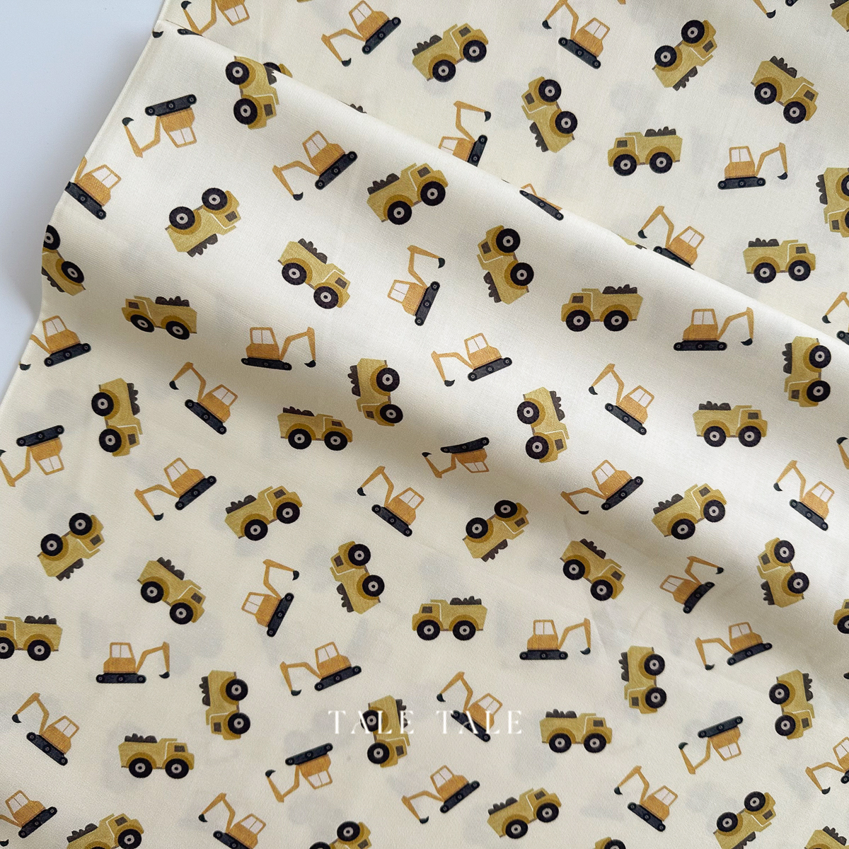 美國品牌棉布-小小挖土機-黃-STELLA-DLT3301-AURORA-5