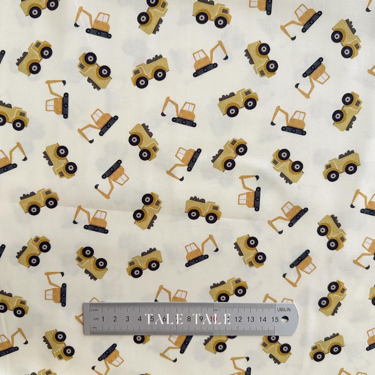 美國品牌棉布-小小挖土機-黃-STELLA-DLT3301-AURORA-4