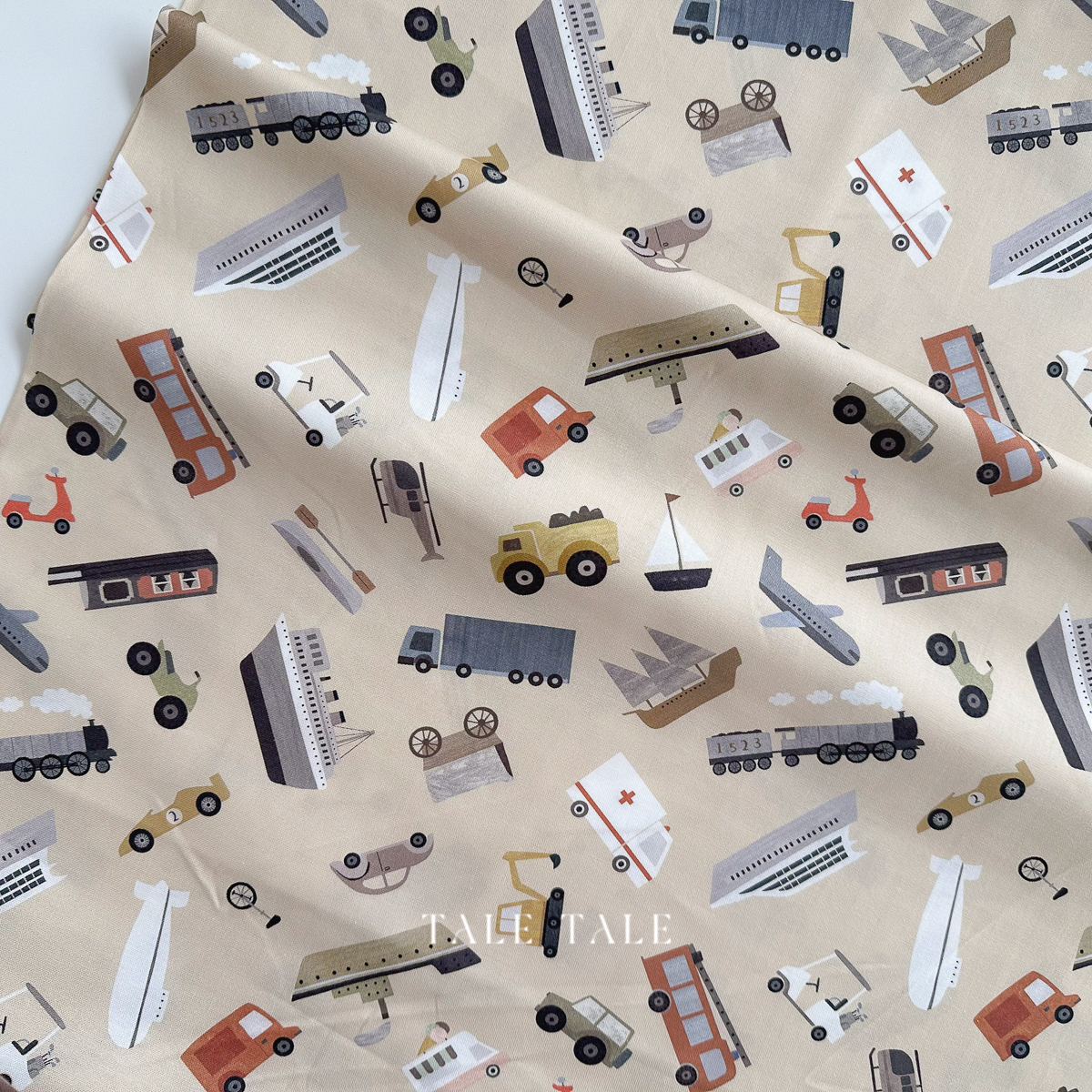 美國品牌棉布-海陸交通-土-STELLA-DLT3298-PRALINE-1