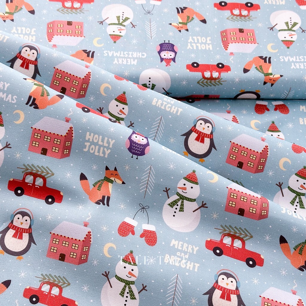 澳洲品牌棉布-歡樂聖誕-藍-DV6404-$310半米-5