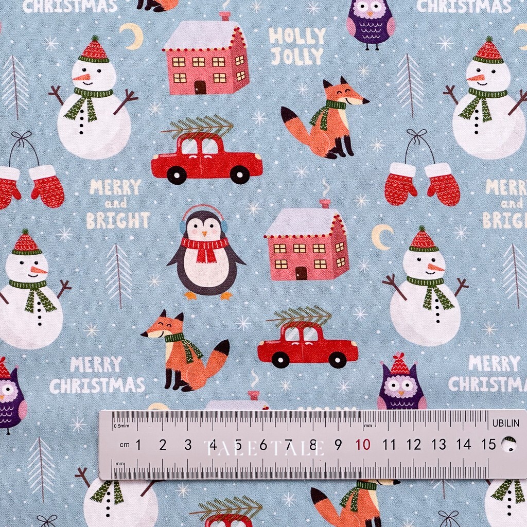 澳洲品牌棉布-歡樂聖誕-藍-DV6404-$310半米-8