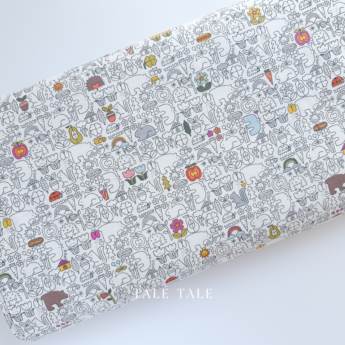 美國品牌棉布-線條動物森林-白-HO502-HD1-1