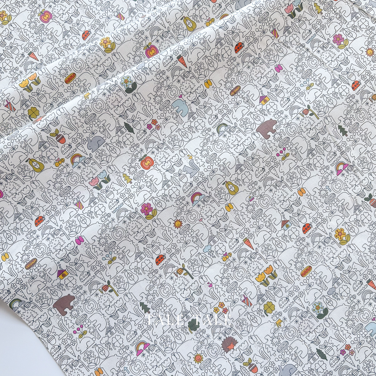 美國品牌棉布-線條動物森林-白-HO502-HD1-3