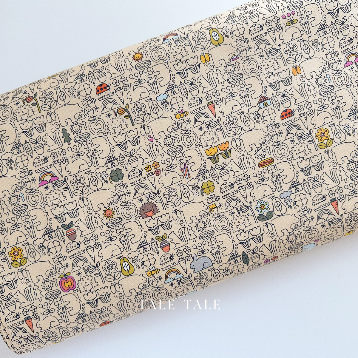 美國品牌棉布-線條動物森林-膚-HO502-BU3-1