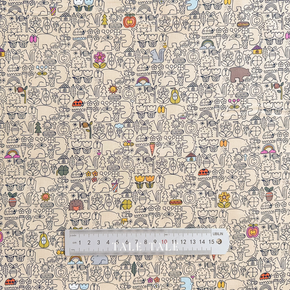 美國品牌棉布-線條動物森林-膚-HO502-BU3-3