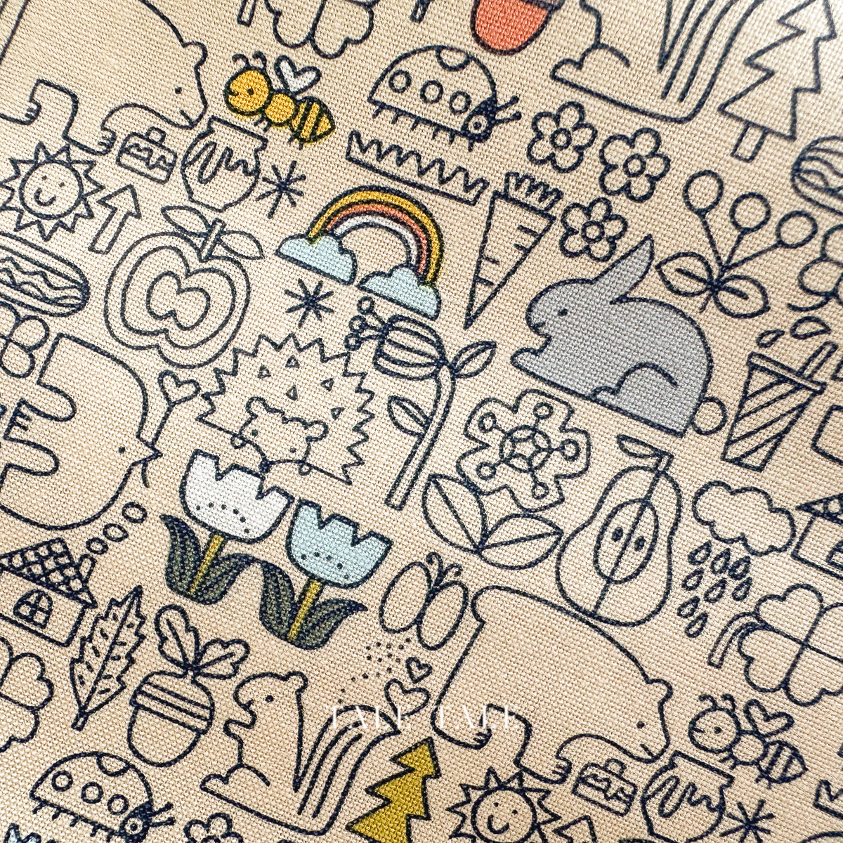 美國品牌棉布-線條動物森林-膚-HO502-BU3-8