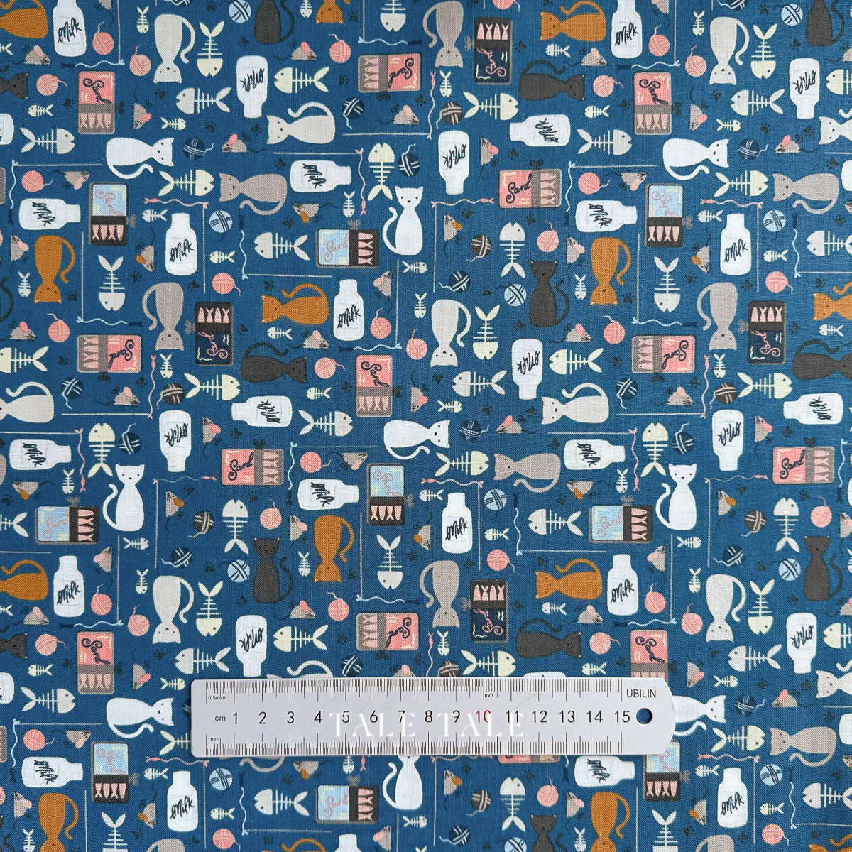 美國品牌棉布-貓咪遊樂場-藍-SD101-KK1-2