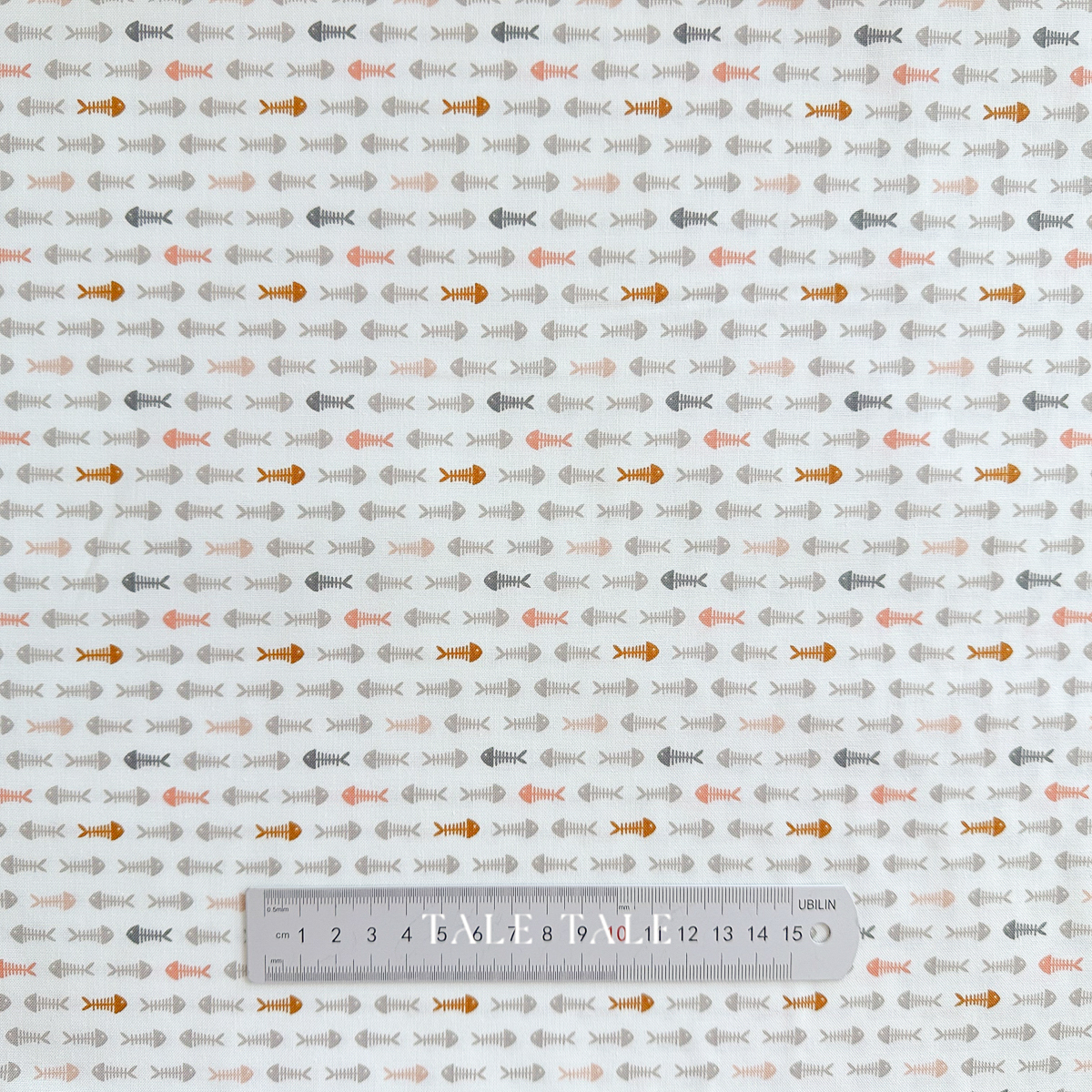 美國品牌棉布-繽紛魚骨頭-米-SD103-DF3-1