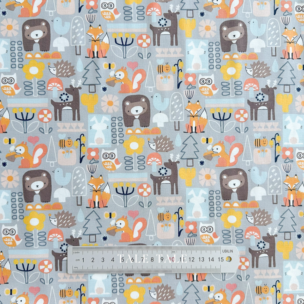 美國品牌棉布-可愛動物森林-灰-HO500-NG2-3