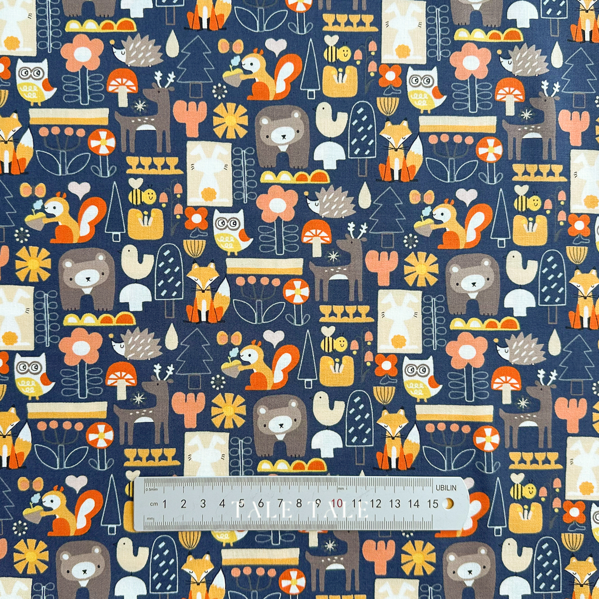 美國品牌棉布-可愛動物森林-藍-HO500-MO3-2