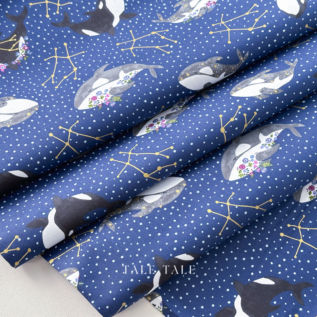 美國品牌棉布-虎鯨的星空序曲-深藍-CC400-PR3M-$210半碼-5