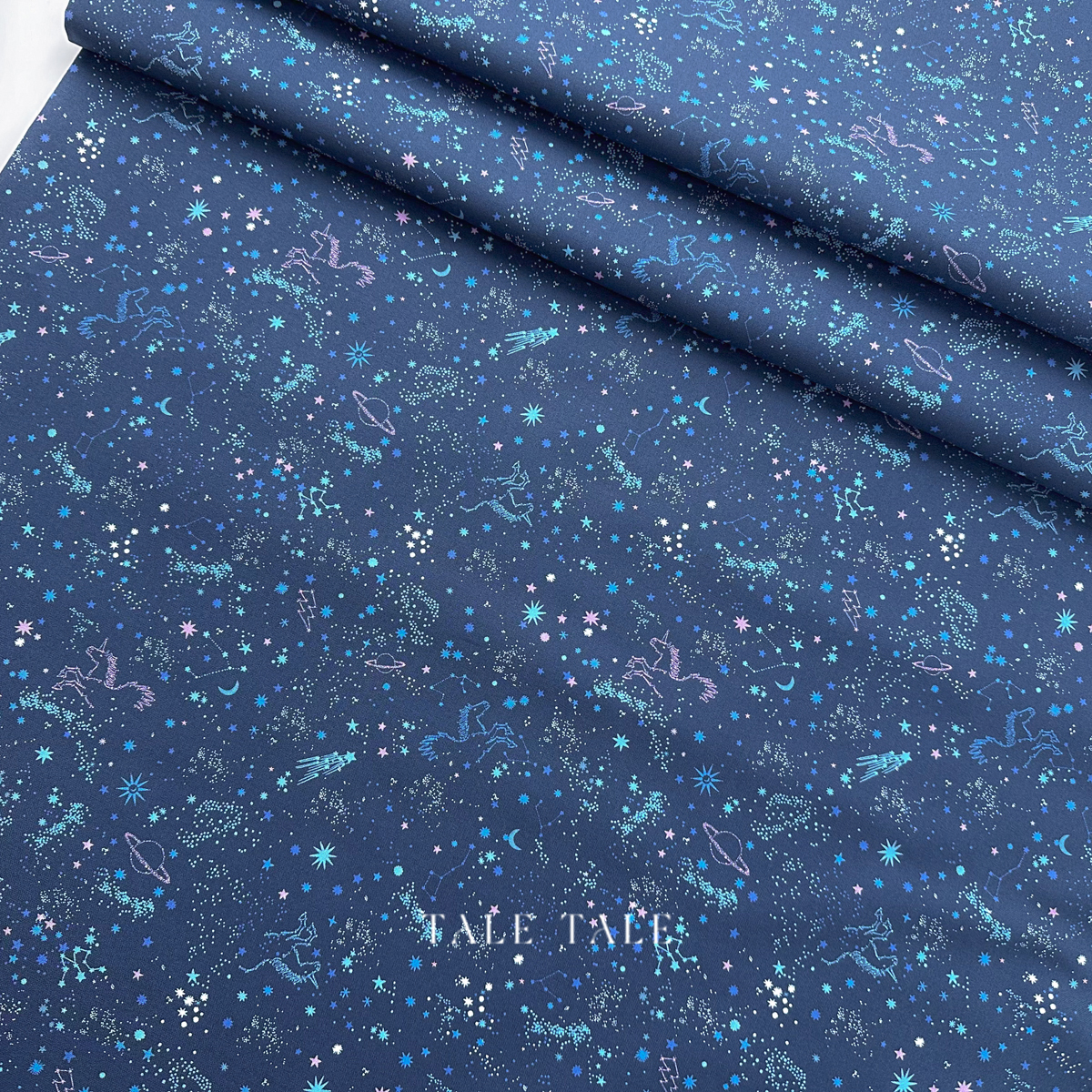 美國品牌棉布-星空排列獨角-藍-STELLA-D3079-MIDNIGHT-1