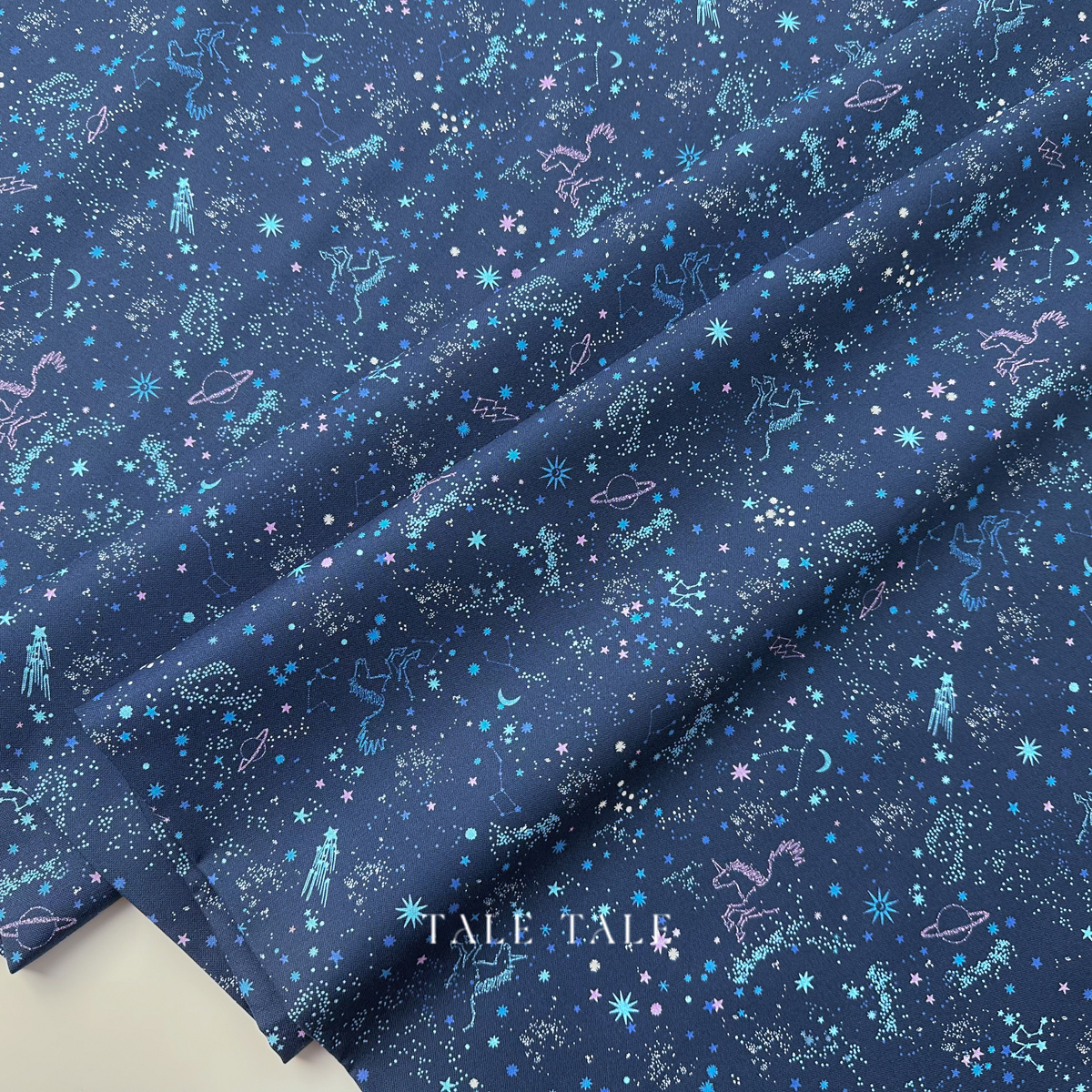 美國品牌棉布-星空排列獨角-藍-STELLA-D3079-MIDNIGHT-5