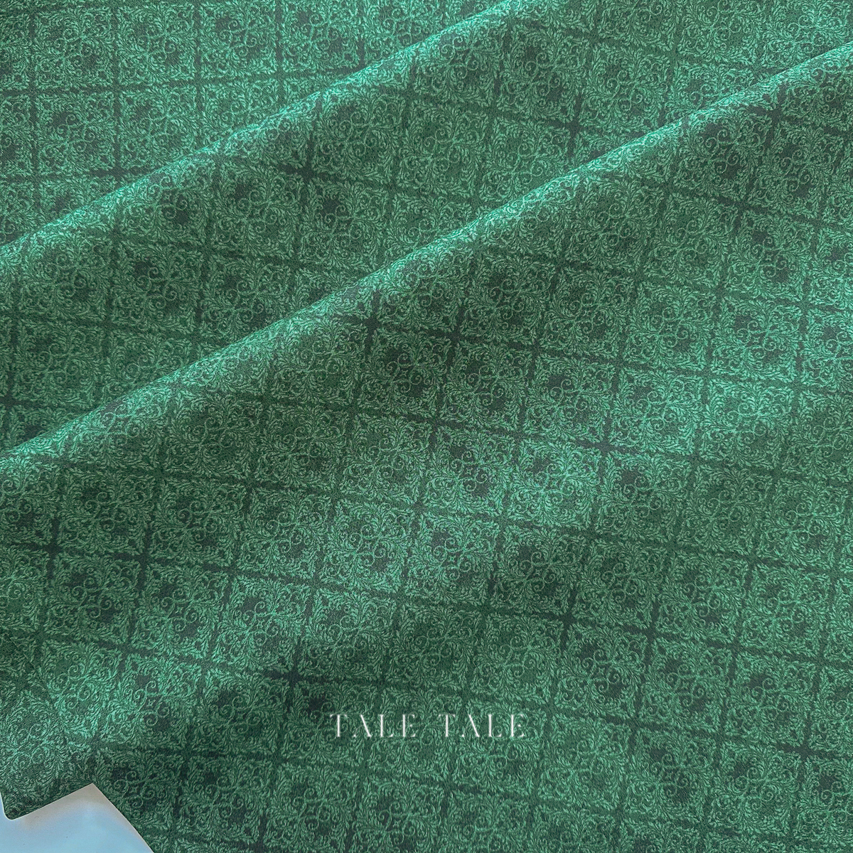 美國品牌棉布-陳舊菱紋-綠-30097-777-4