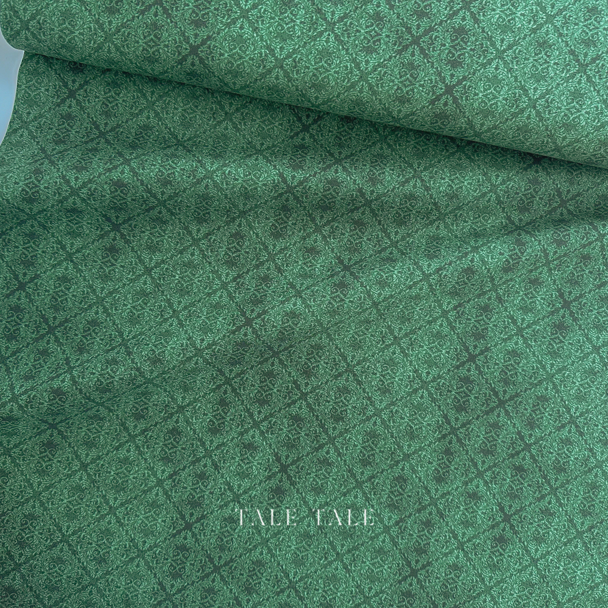 美國品牌棉布-陳舊菱紋-綠-30097-777-3