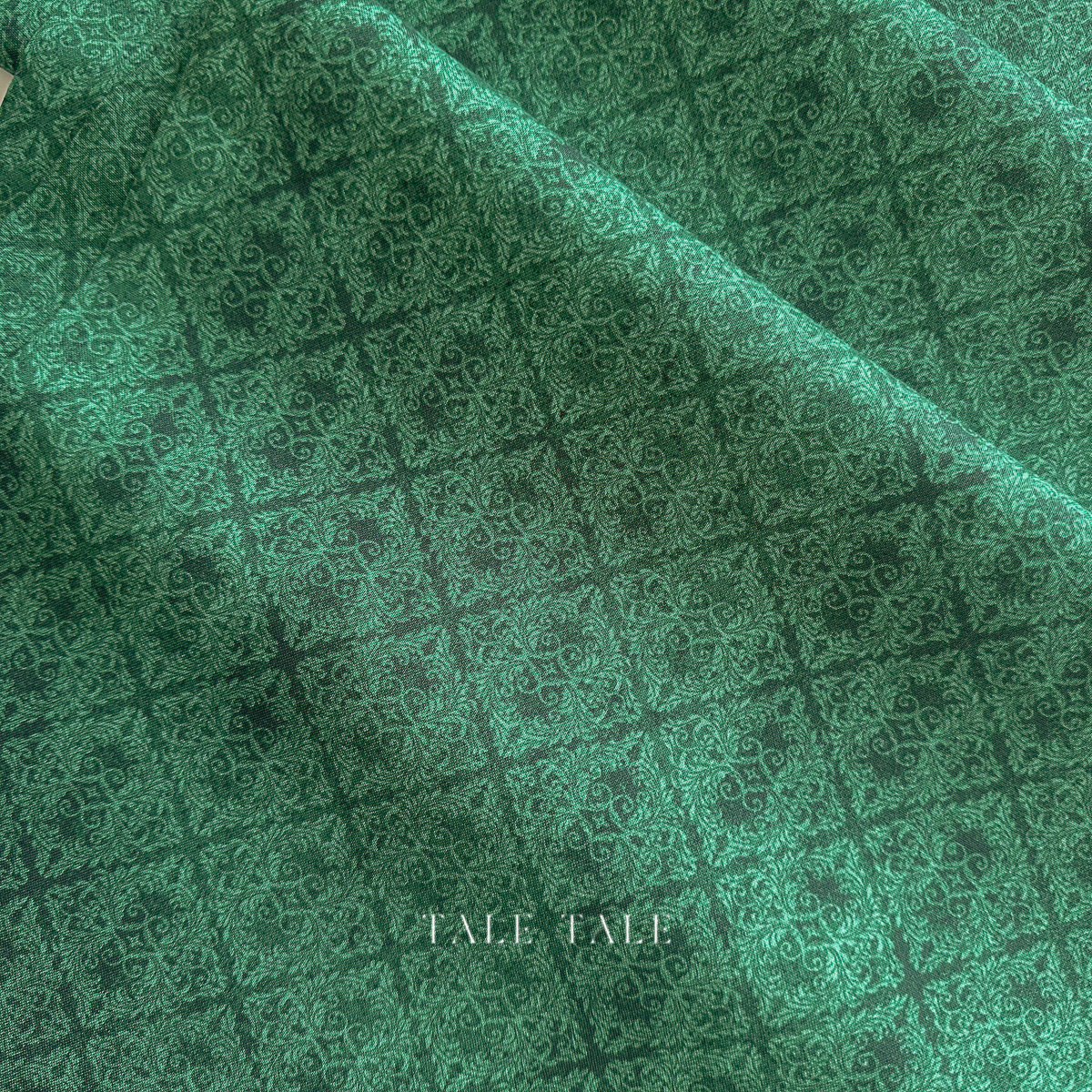 美國品牌棉布-陳舊菱紋-綠-30097-777-1