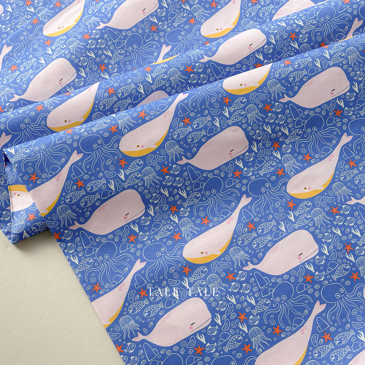 美國品牌棉布-幸運粉鯨-120-21927-$200半碼-6