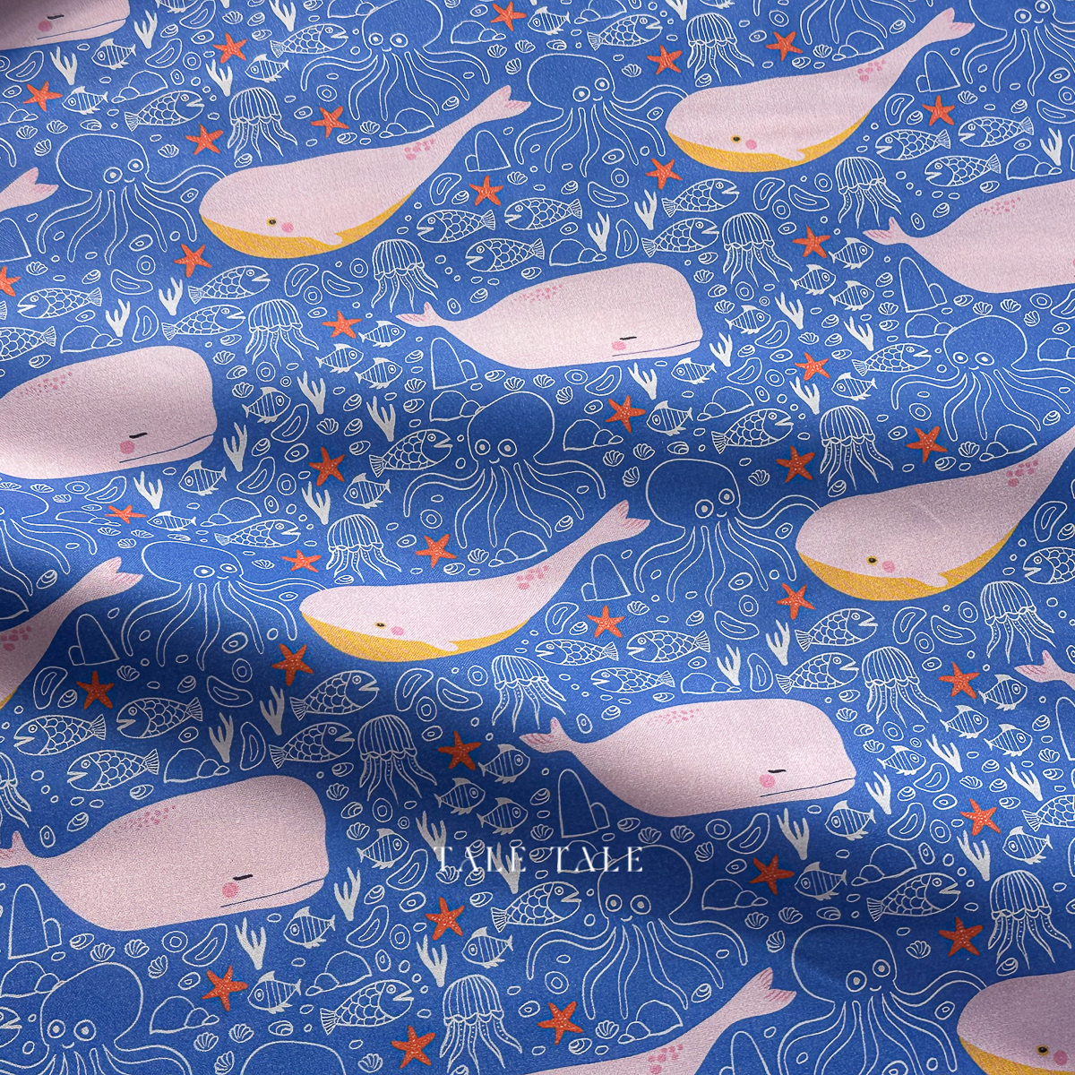 美國品牌棉布-幸運粉鯨-120-21927-$200半碼-1