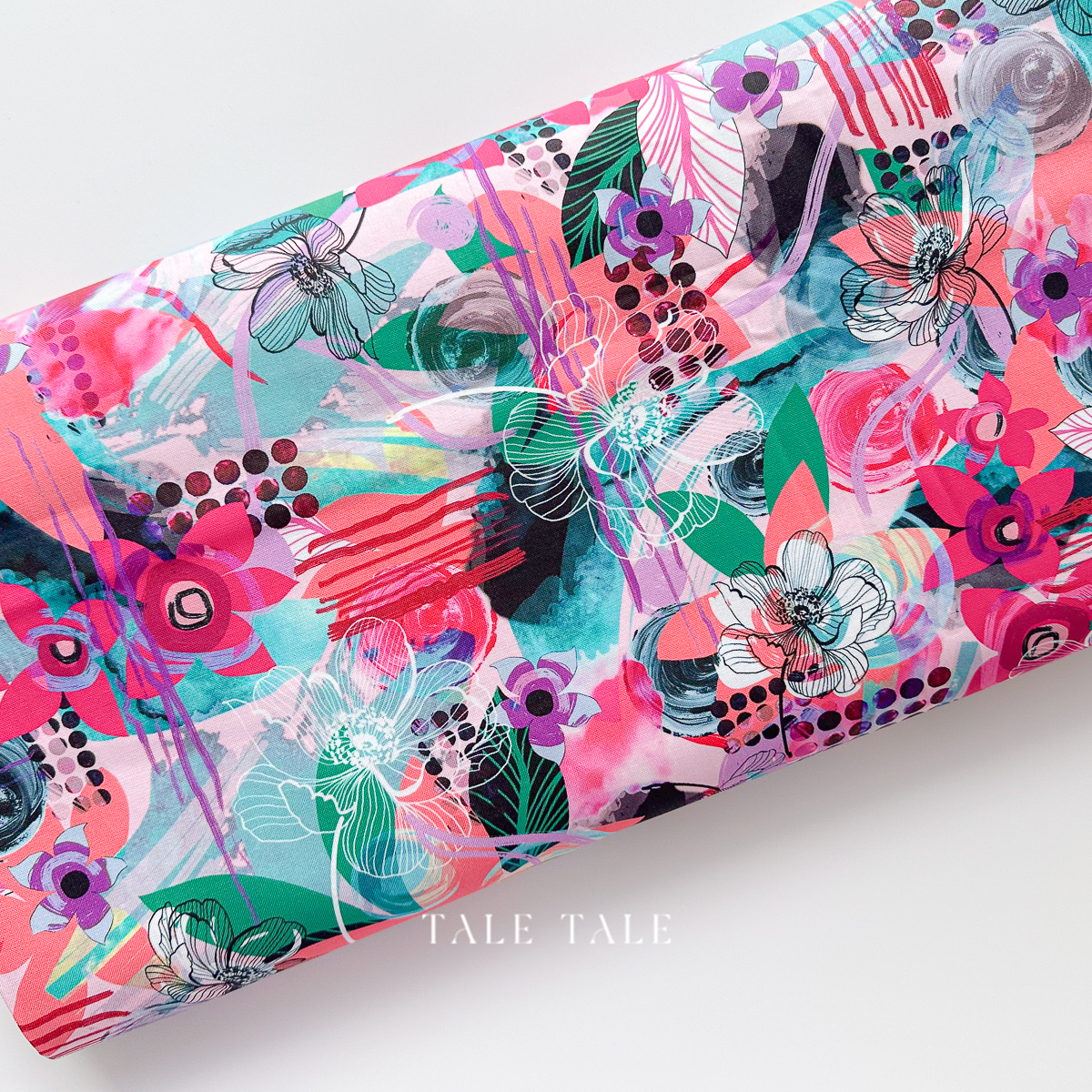 美國品牌棉布-藝術癲狂-綠粉-SRKD-22686-111-7