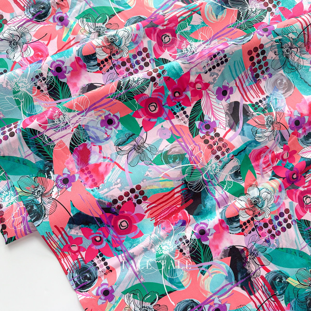 美國品牌棉布-藝術癲狂-綠粉-SRKD-22686-111-5