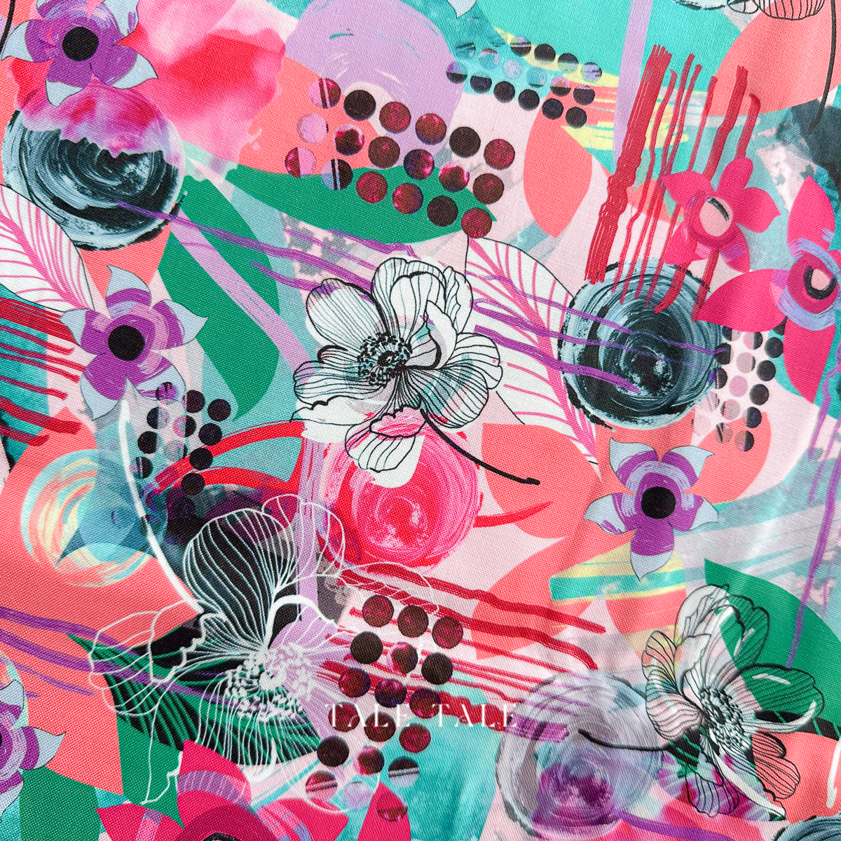 美國品牌棉布-藝術癲狂-綠粉-SRKD-22686-111-4