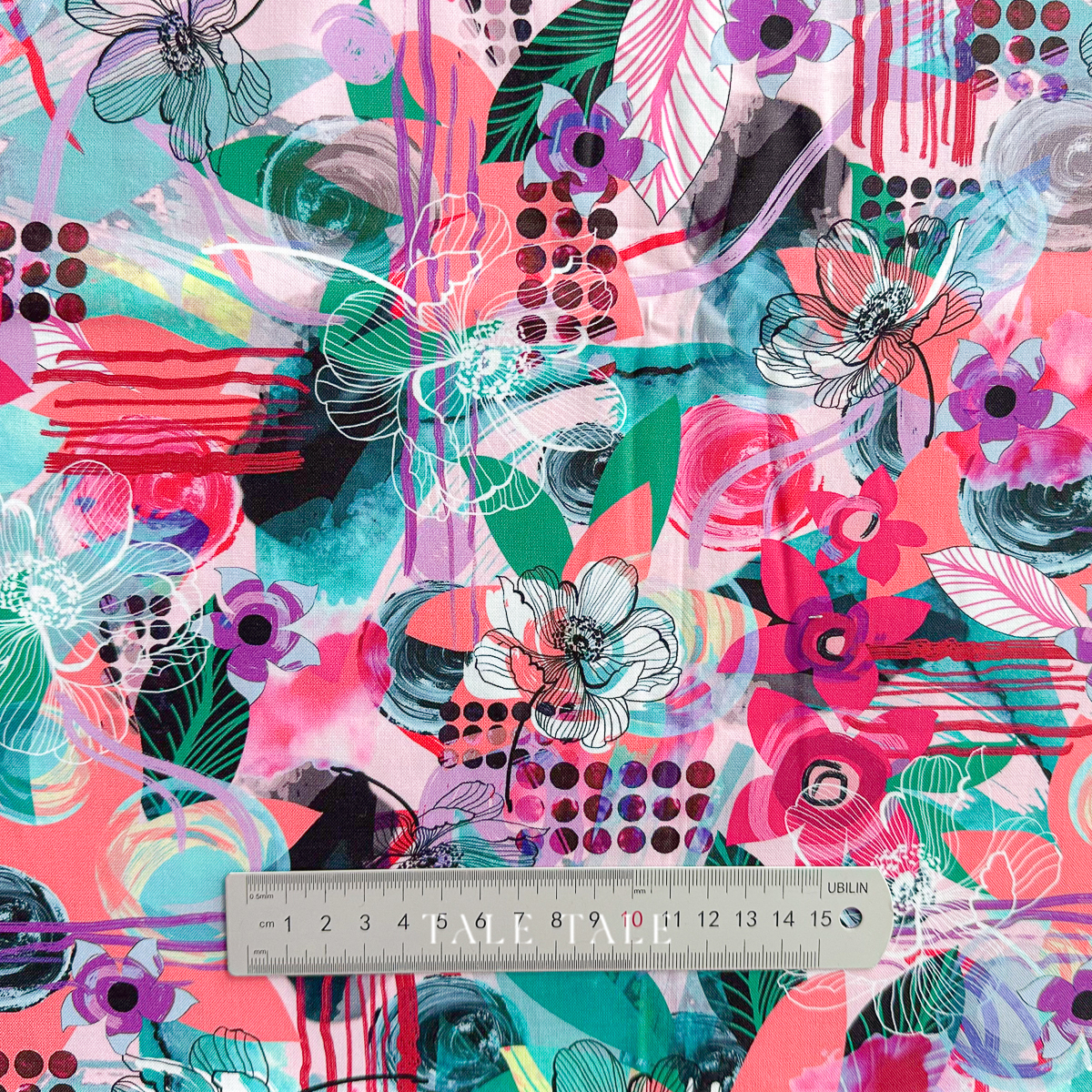 美國品牌棉布-藝術癲狂-綠粉-SRKD-22686-111-6