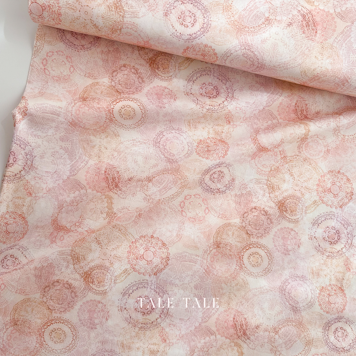 美國品牌棉布-寧花蕾絲-粉橘-SRKD-23272-226-6