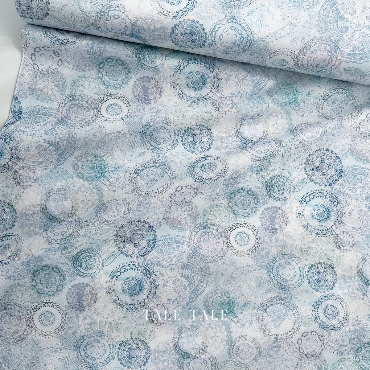 美國品牌棉布-寧花蕾絲-水藍-SRKD-23272-390-7