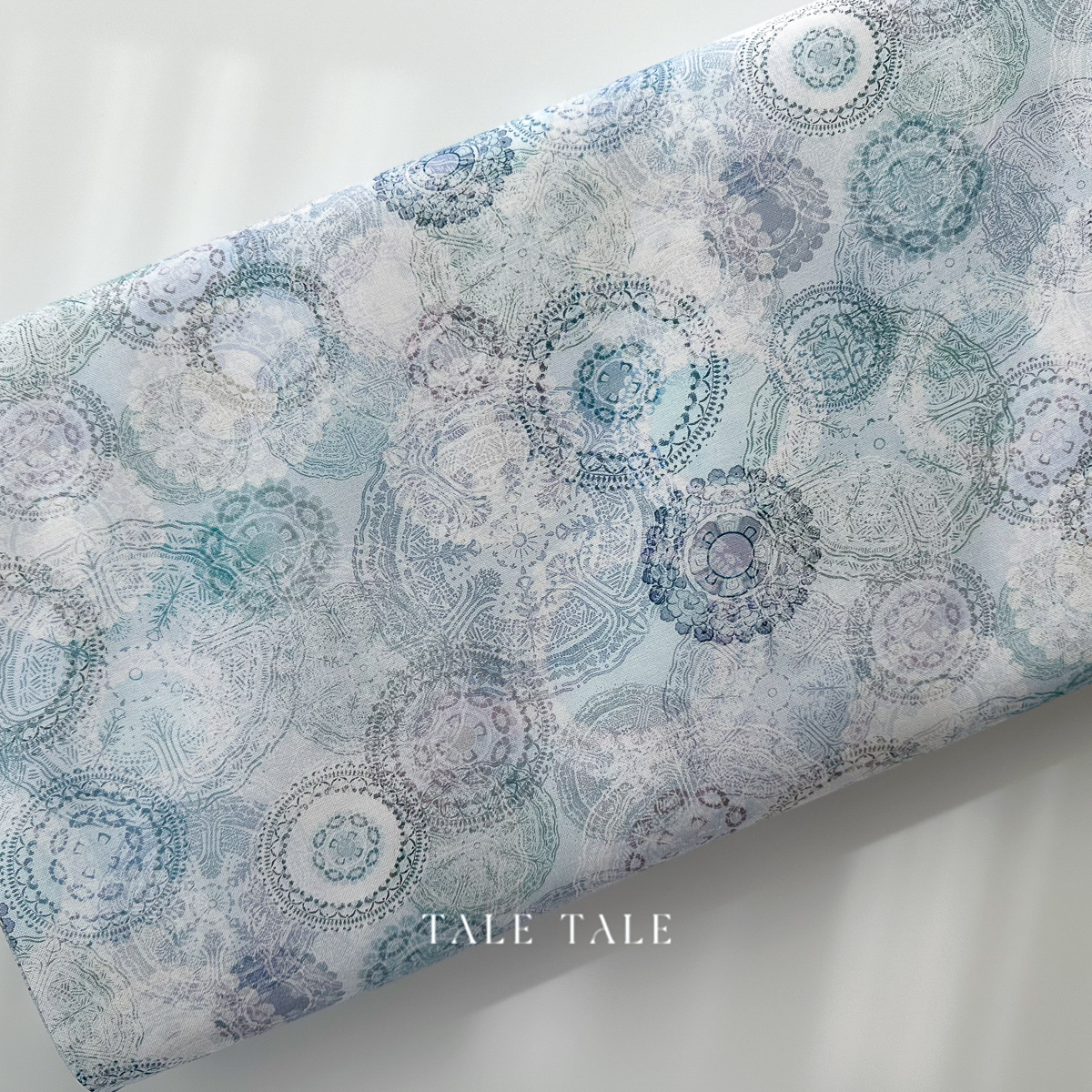 美國品牌棉布-寧花蕾絲-水藍-SRKD-23272-390-1