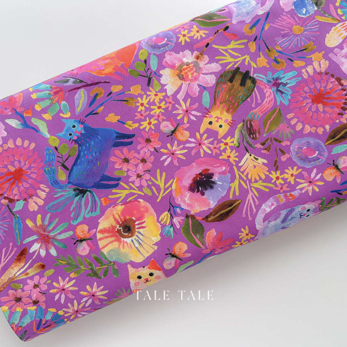 美國品牌棉布-貓咪奇幻世界-紫-ANAD-23284-249-4