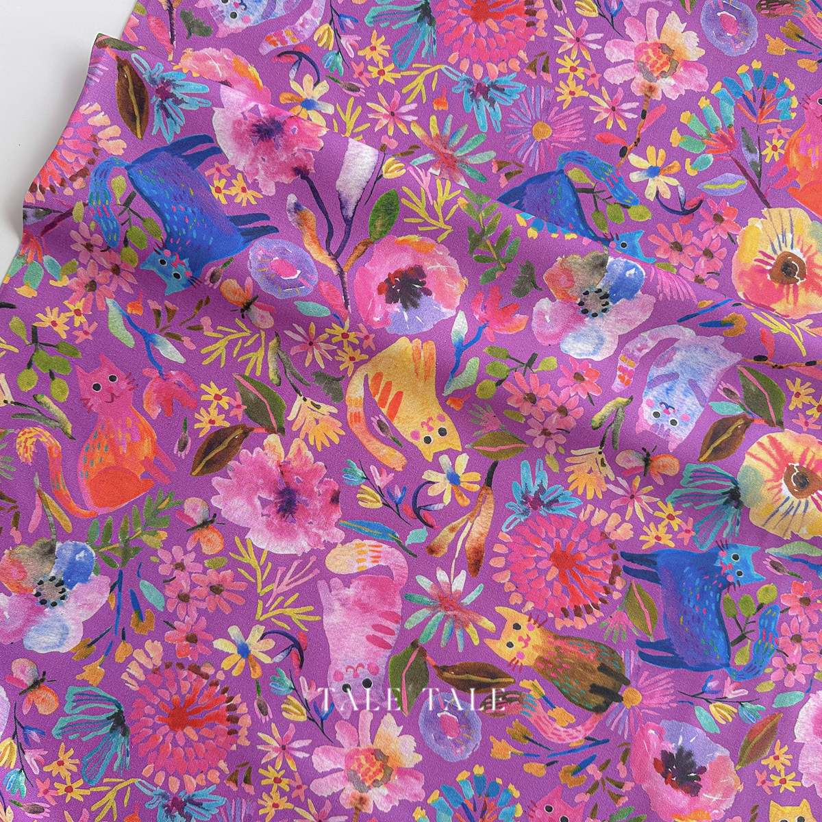 美國品牌棉布-貓咪奇幻世界-紫-ANAD-23284-249-6