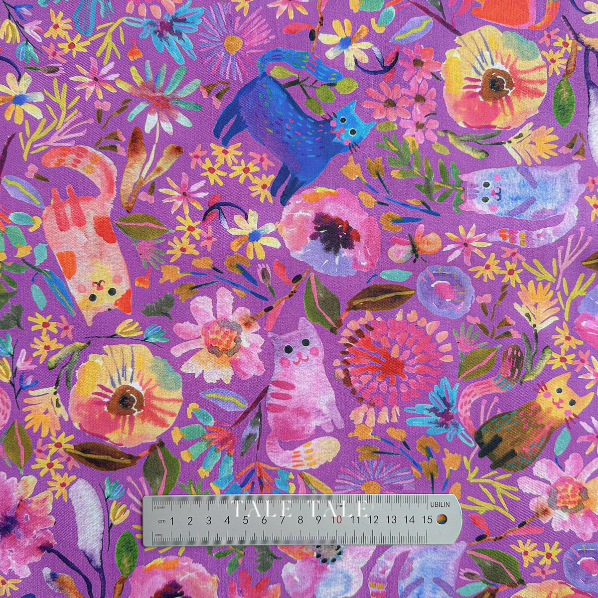 美國品牌棉布-貓咪奇幻世界-紫-ANAD-23284-249-5