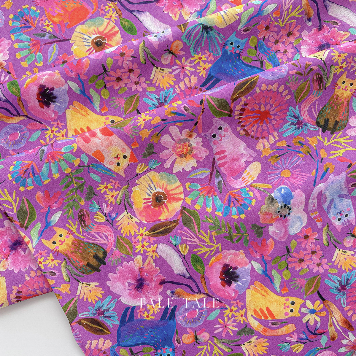 美國品牌棉布-貓咪奇幻世界-紫-ANAD-23284-249-3