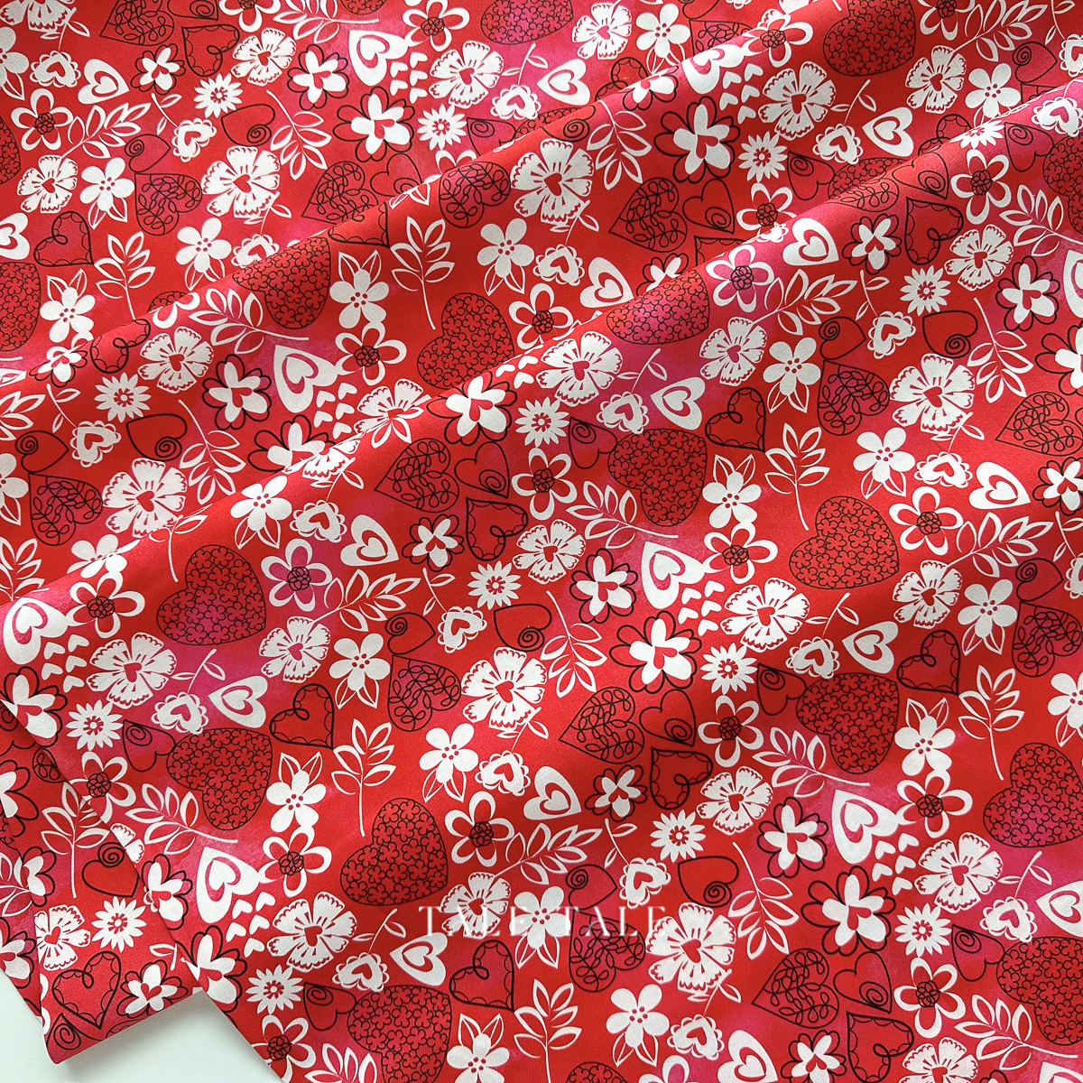 美國品牌棉布-編織愛戀-紅-Y4630-82-2