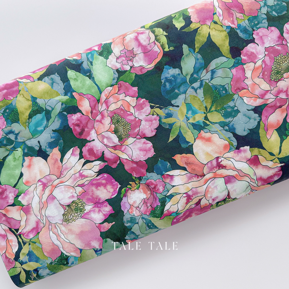 美國品牌棉布-貝拉莫花-橘綠-SRKD-23075-345-2