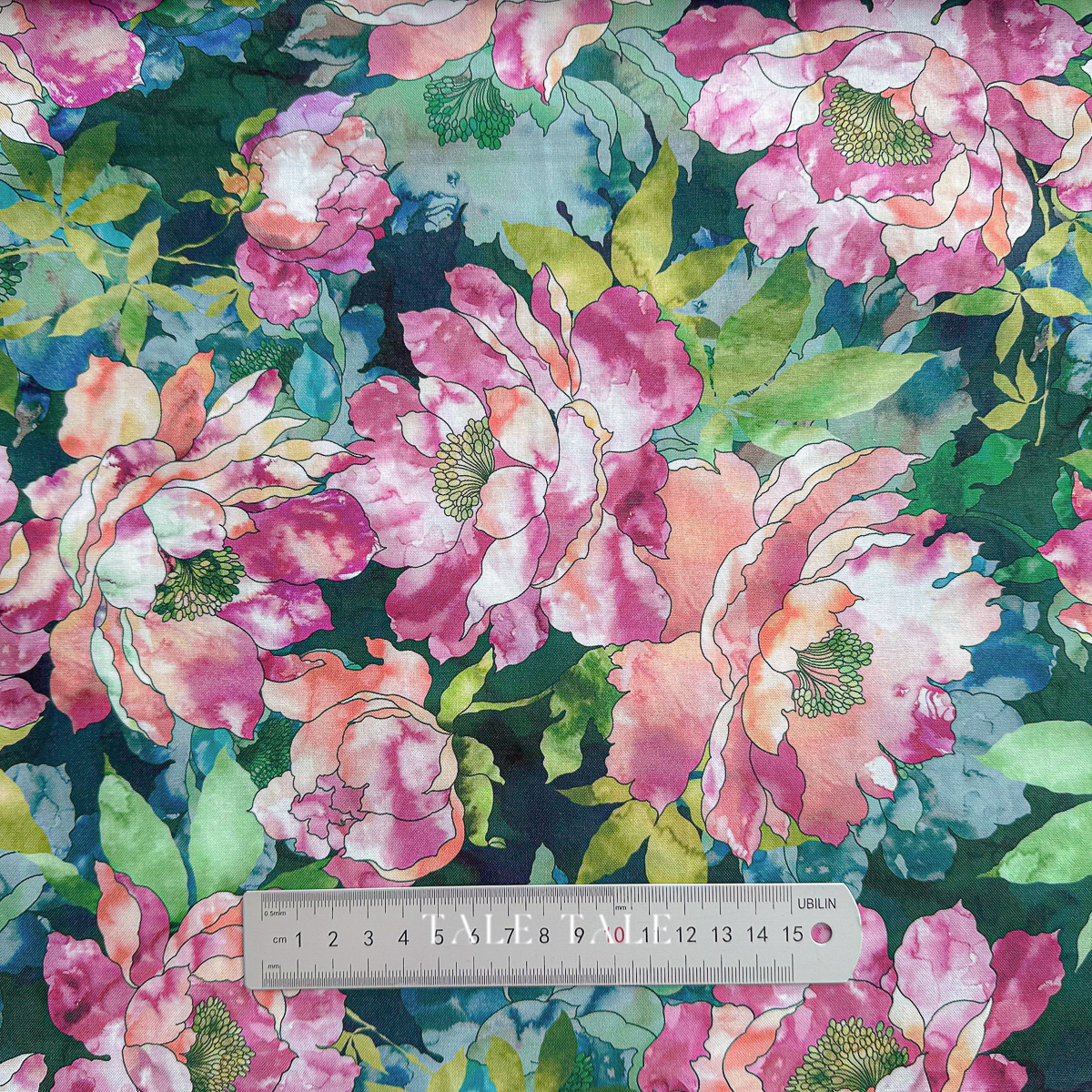 美國品牌棉布-貝拉莫花-橘綠-SRKD-23075-345-3