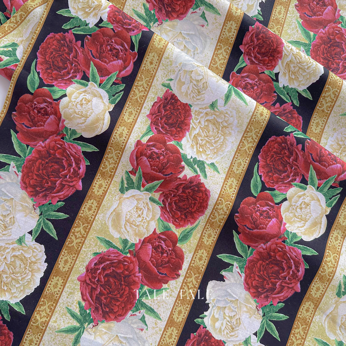 美國品牌棉布-復古緋花-邊條-30092-295-5