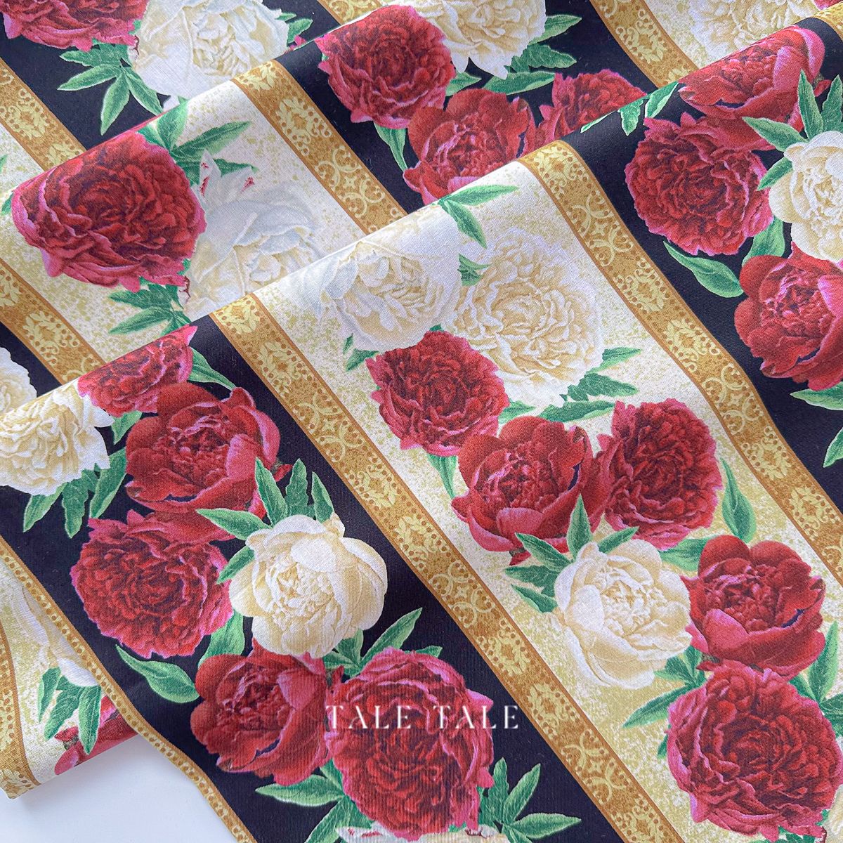 美國品牌棉布-復古緋花-邊條-30092-295-6