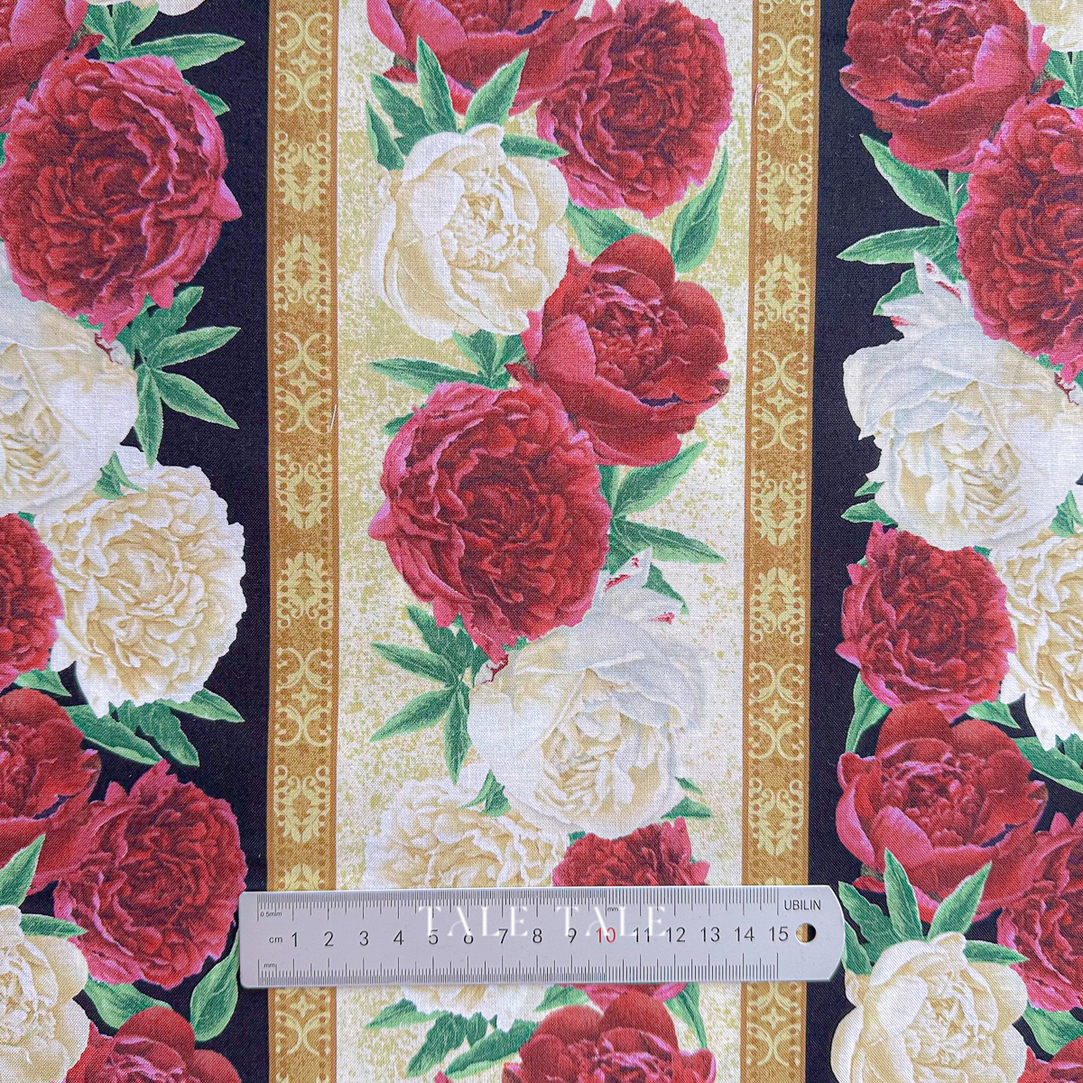 美國品牌棉布-復古緋花-邊條-30092-295-7