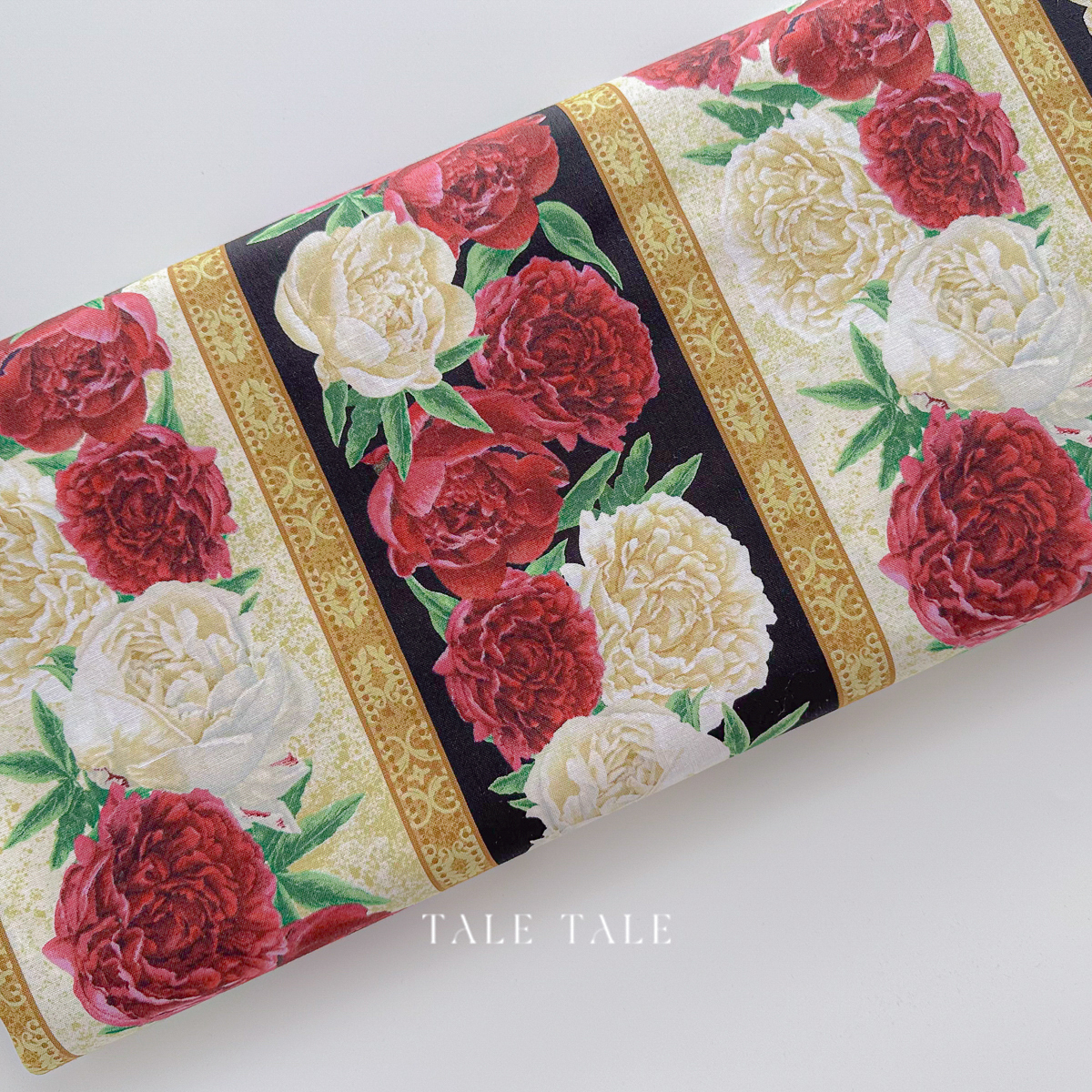 美國品牌棉布-復古緋花-邊條-30092-295-4