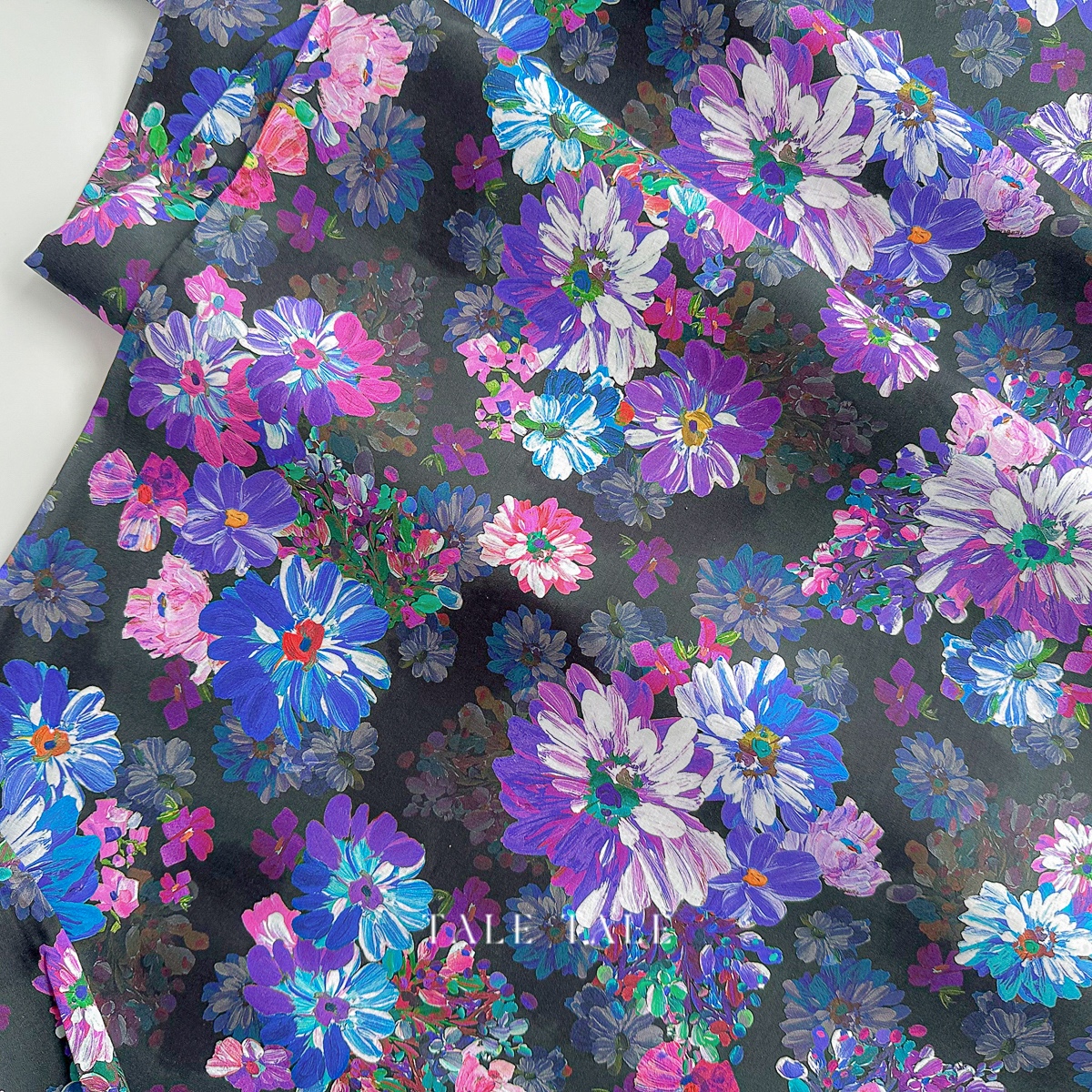 美國品牌棉布-油彩花藝-黑底-SRKD-22270-269-3