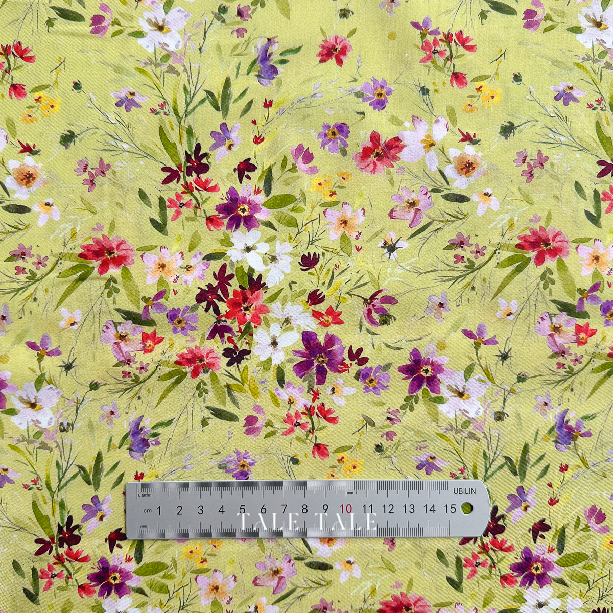 美國品牌棉布-夏日花叢-綠-Y4519-23-4