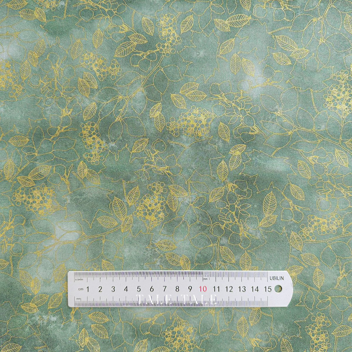 美國品牌燙金布-金線葉-綠-AWHDM-22967-385-2