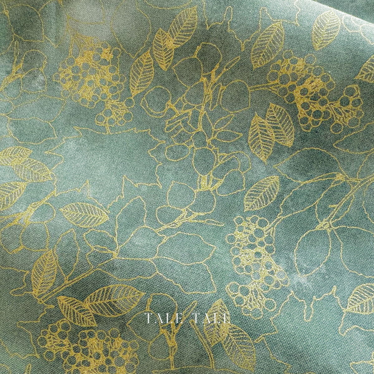 美國品牌燙金布-金線葉-綠-AWHDM-22967-385-6