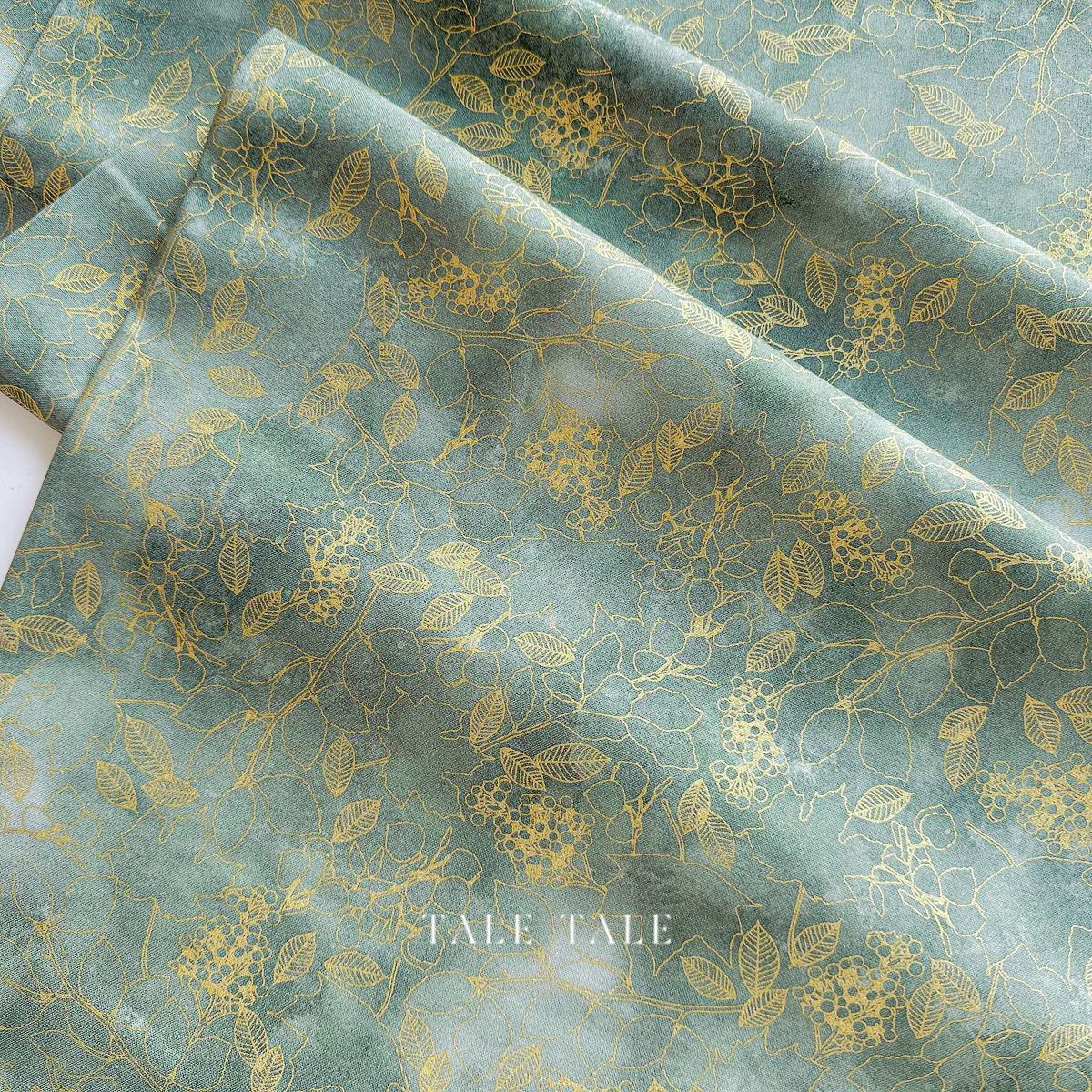 美國品牌燙金布-金線葉-綠-AWHDM-22967-385-5