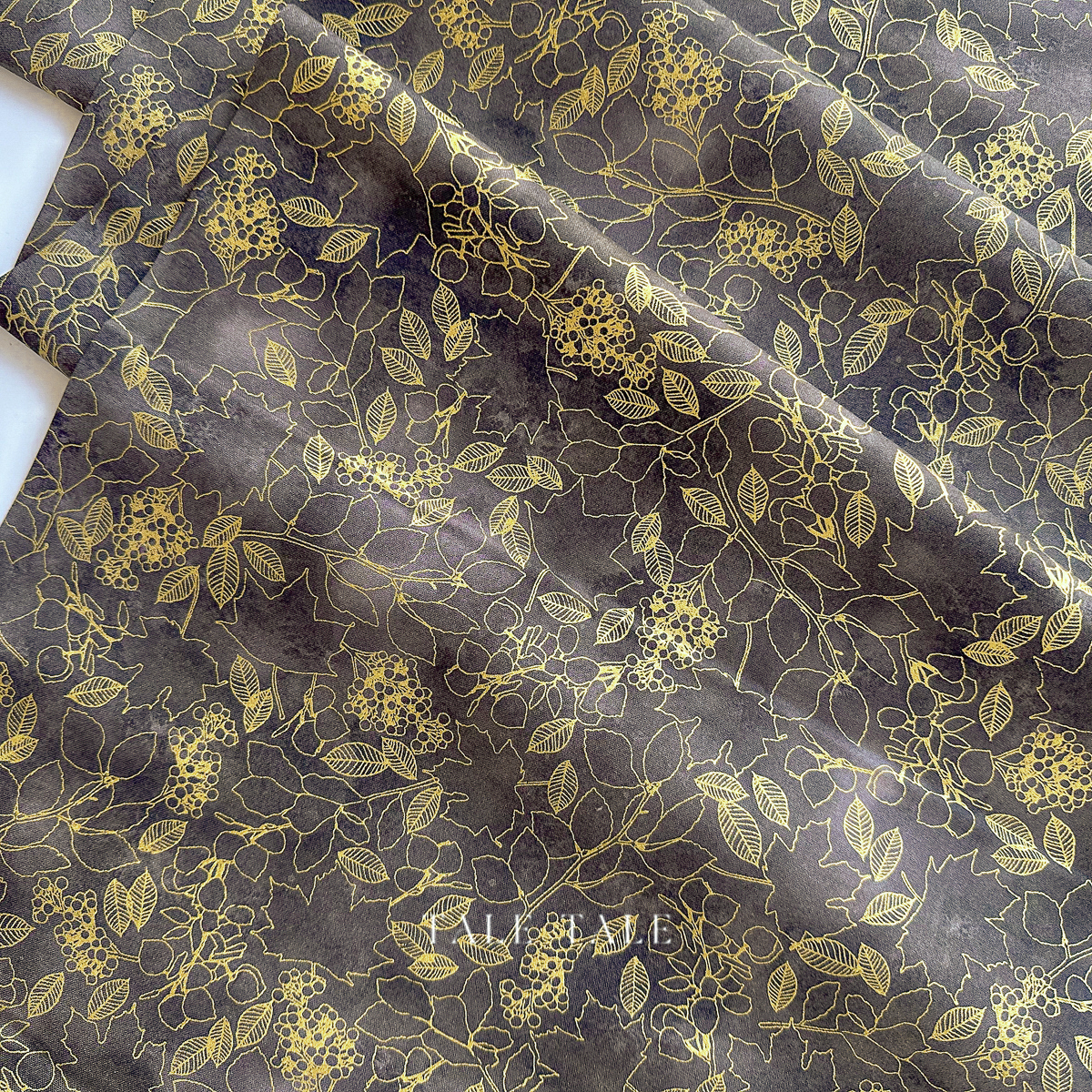 美國品牌燙金布-金線葉-墨-AWHDM-22967-305-4